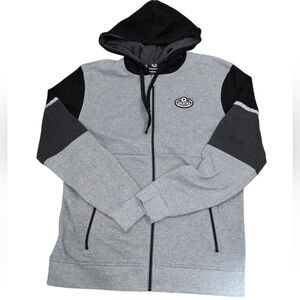 Akademiks Full Zip Hoodies Sweatshirt, Gray & Black, Men's Sz Large